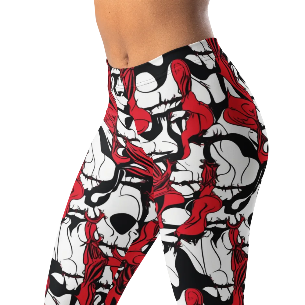 Crimson Ossuary on Leggings — Left Front