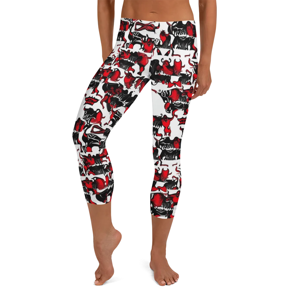 Hellfire Menagerie on Capri Leggings — Front