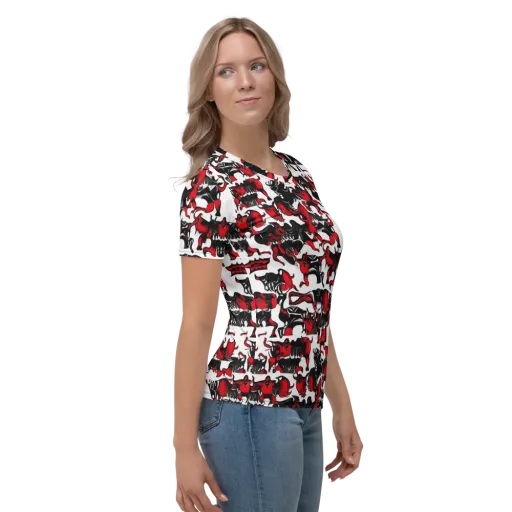 Hellfire Menagerie on a Women's Crew Neck T-Shirt