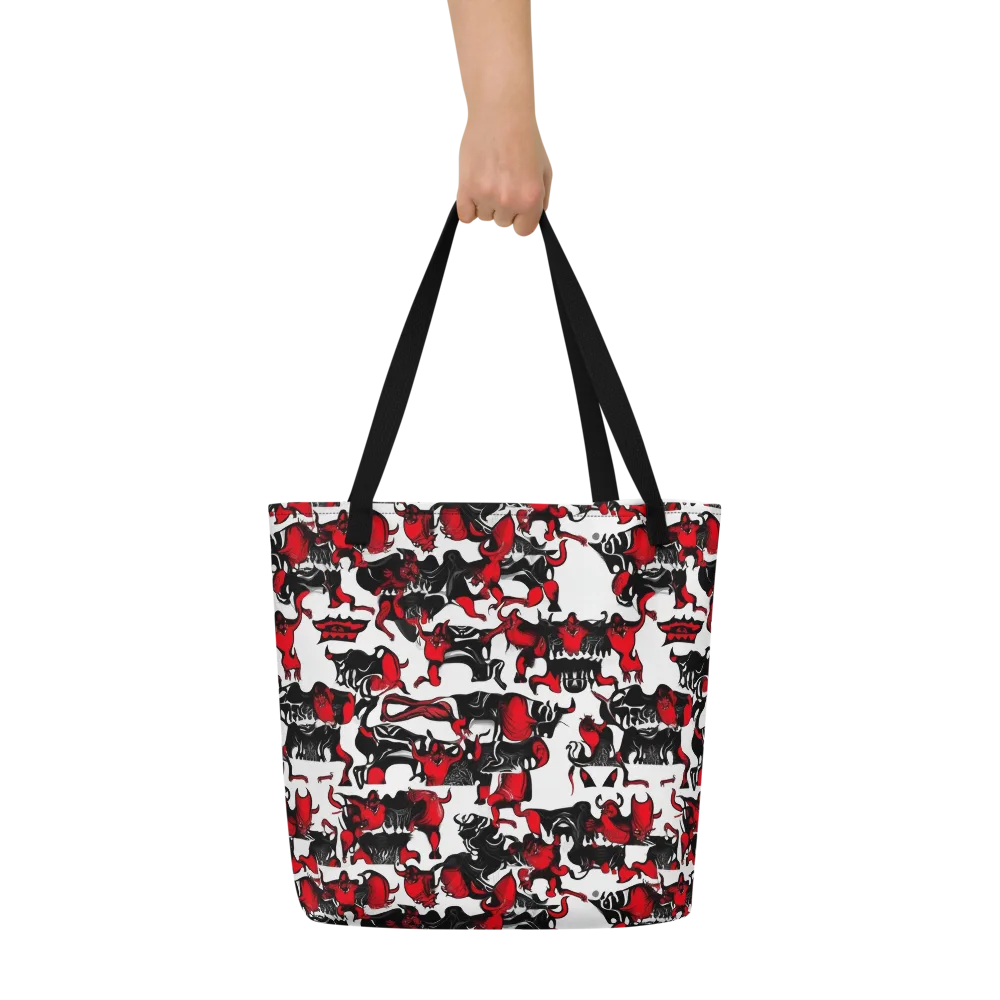 Hellfire Menagerie on Large Tote Bag W/ Pocket — Front