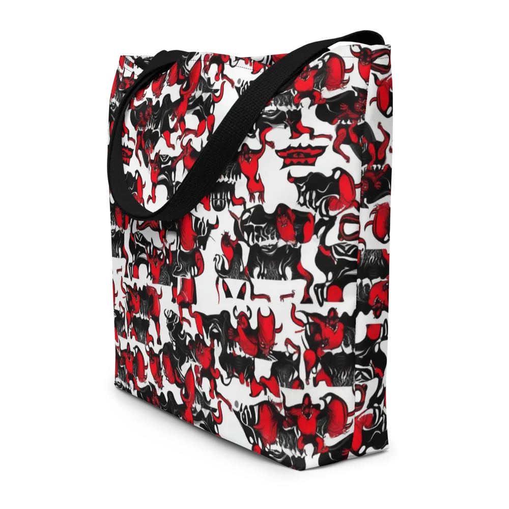 Hellfire Menagerie on Large Tote Bag W/ Pocket — Front