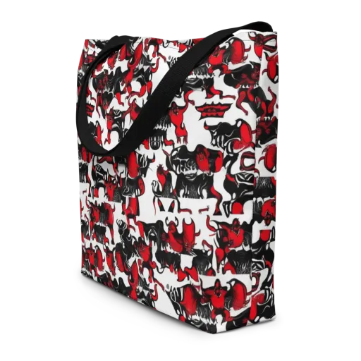 Hellfire Menagerie on a Large Tote Bag W/ Pocket