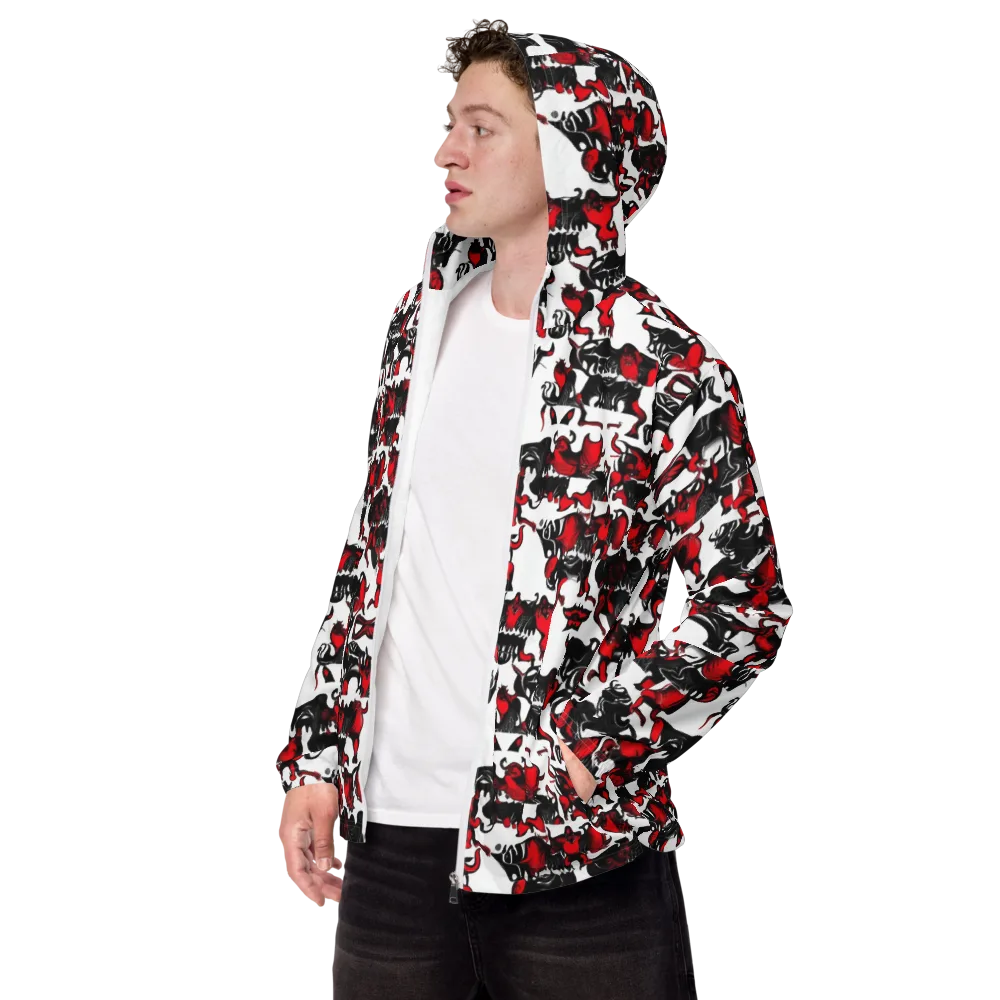 Hellfire Menagerie on Men's Windbreaker — Left Front