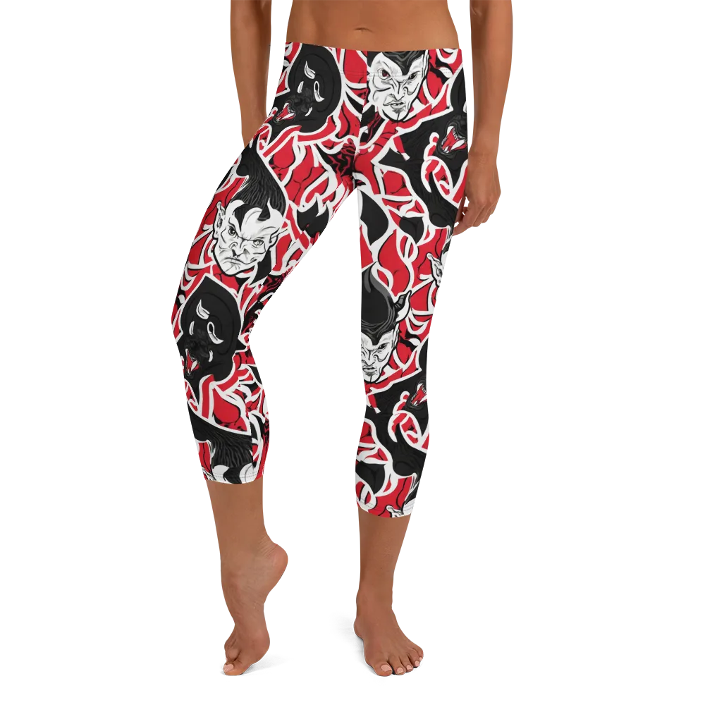 Inferno Masquerade on Capri Leggings — Front