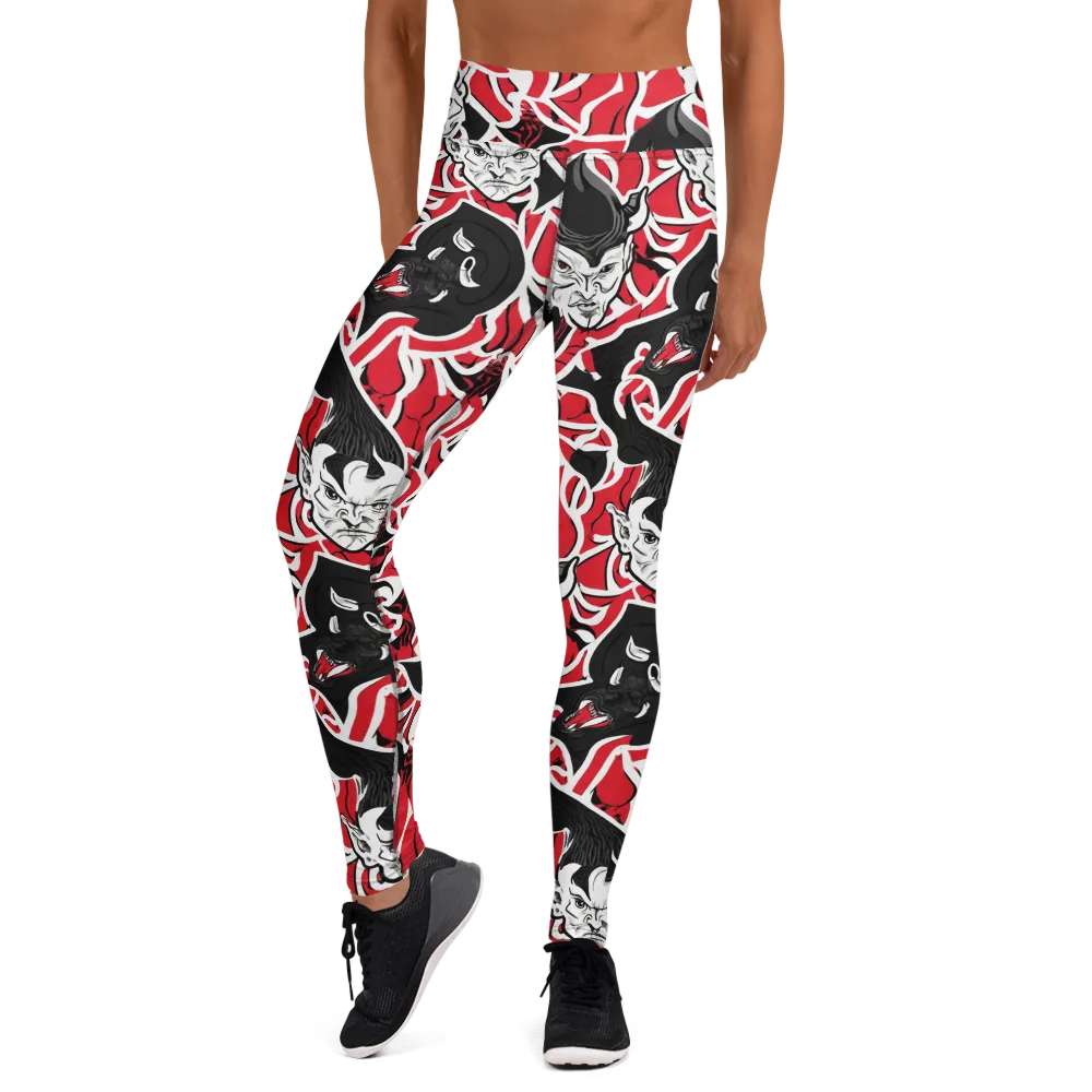 Inferno Masquerade on Yoga Leggings — Front