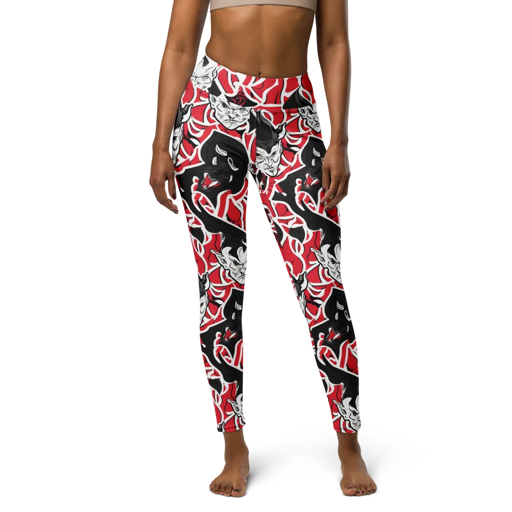 Inferno Masquerade on Yoga Leggings — Front