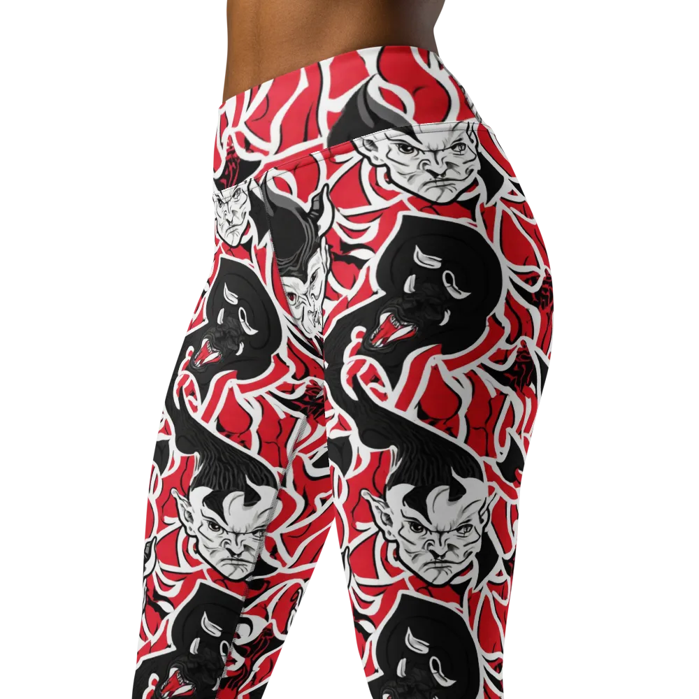 Inferno Masquerade on Yoga Leggings — Left Front