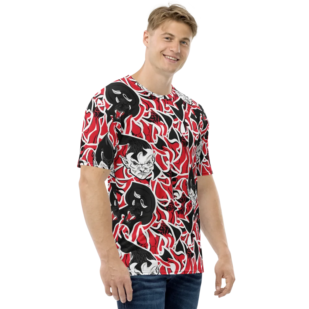Inferno Masquerade on Men's Crew Neck T-Shirt — Right