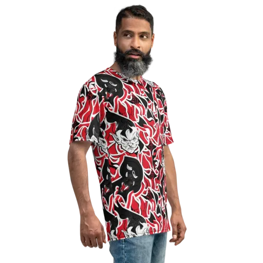 Inferno Masquerade on a Men's Crew Neck T-Shirt