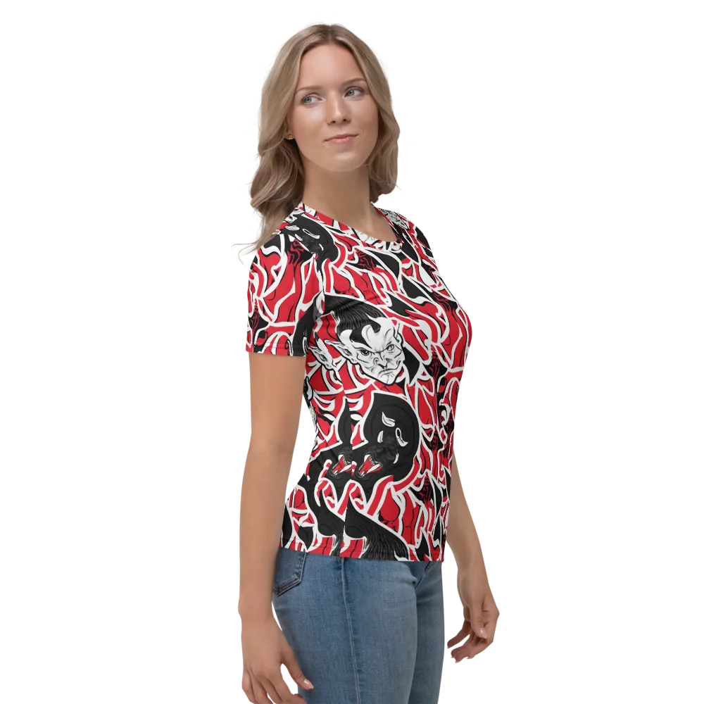 Inferno Masquerade on Women's Crew Neck T-Shirt — Right