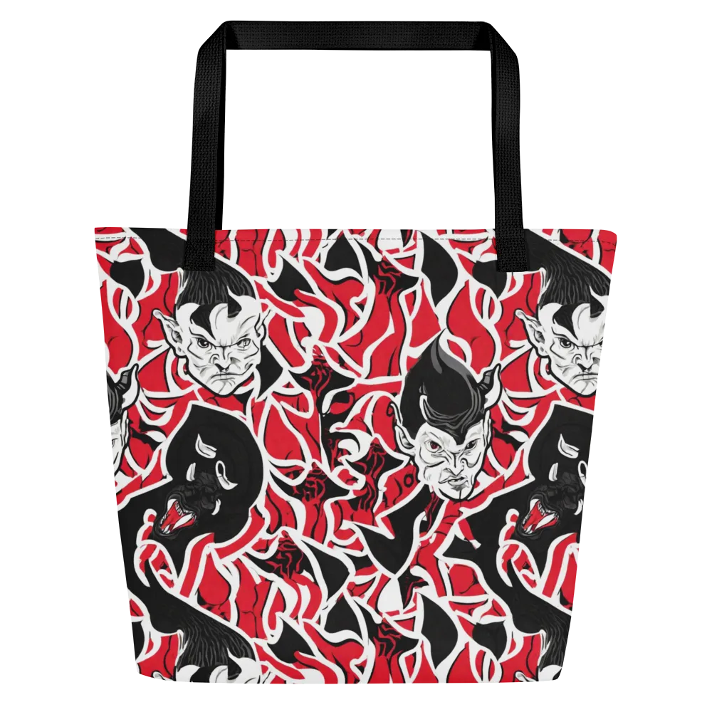 Inferno Masquerade on Large Tote Bag W/ Pocket — Front