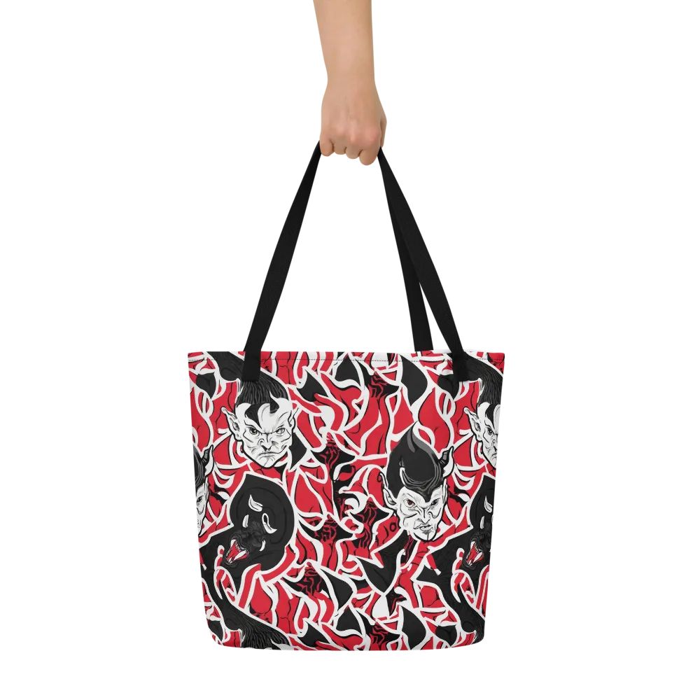 Inferno Masquerade on Large Tote Bag W/ Pocket — Front