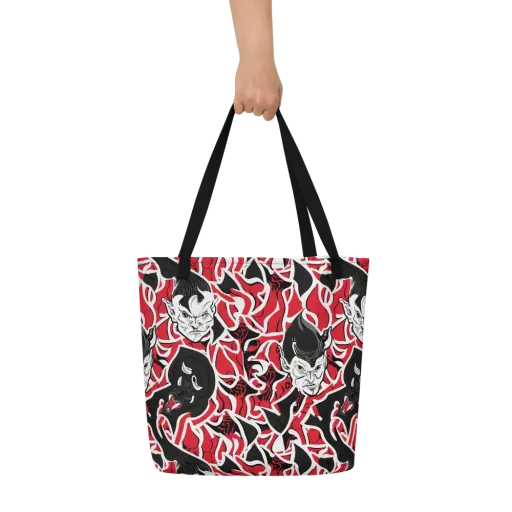 Inferno Masquerade on a Large Tote Bag W/ Pocket