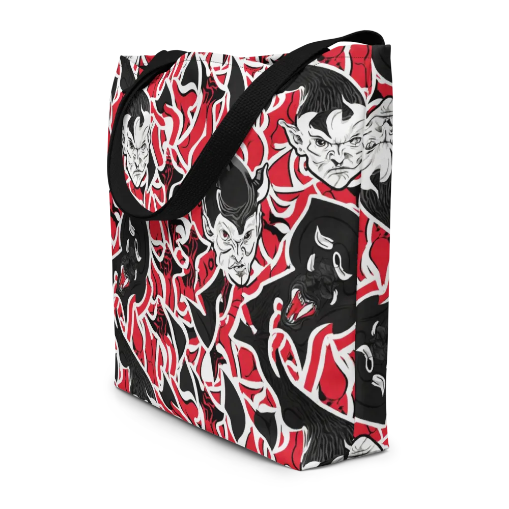Inferno Masquerade on Large Tote Bag W/ Pocket — Front