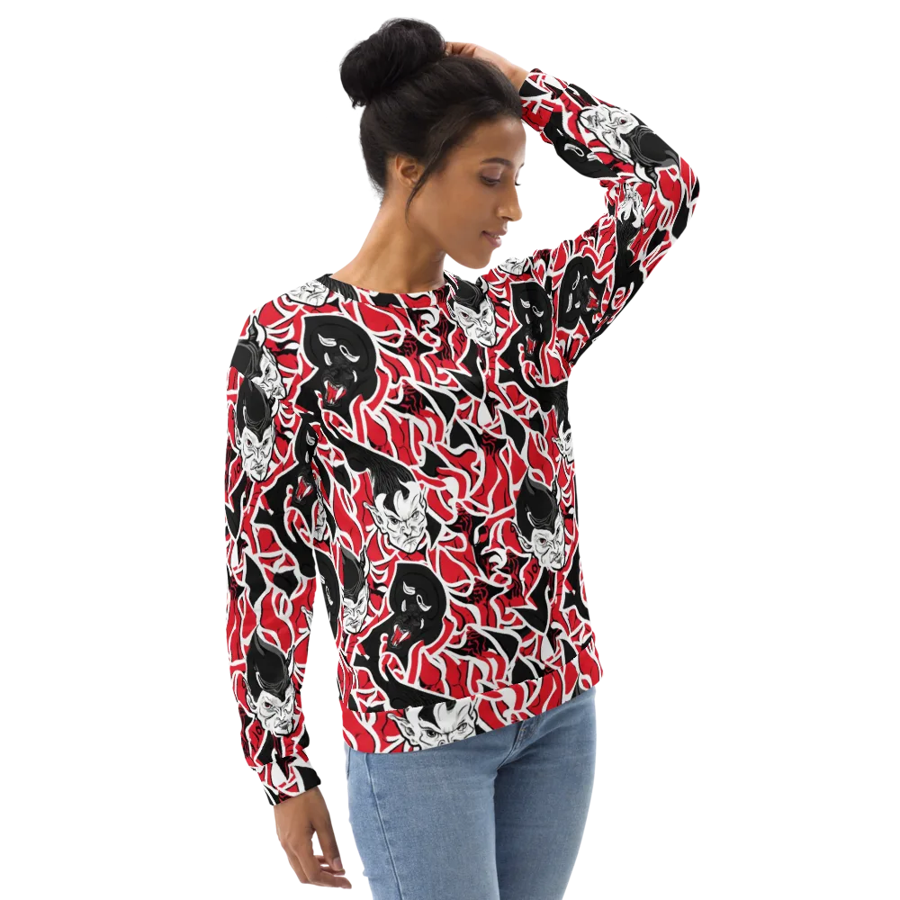 Inferno Masquerade on Sweatshirt — Right Front