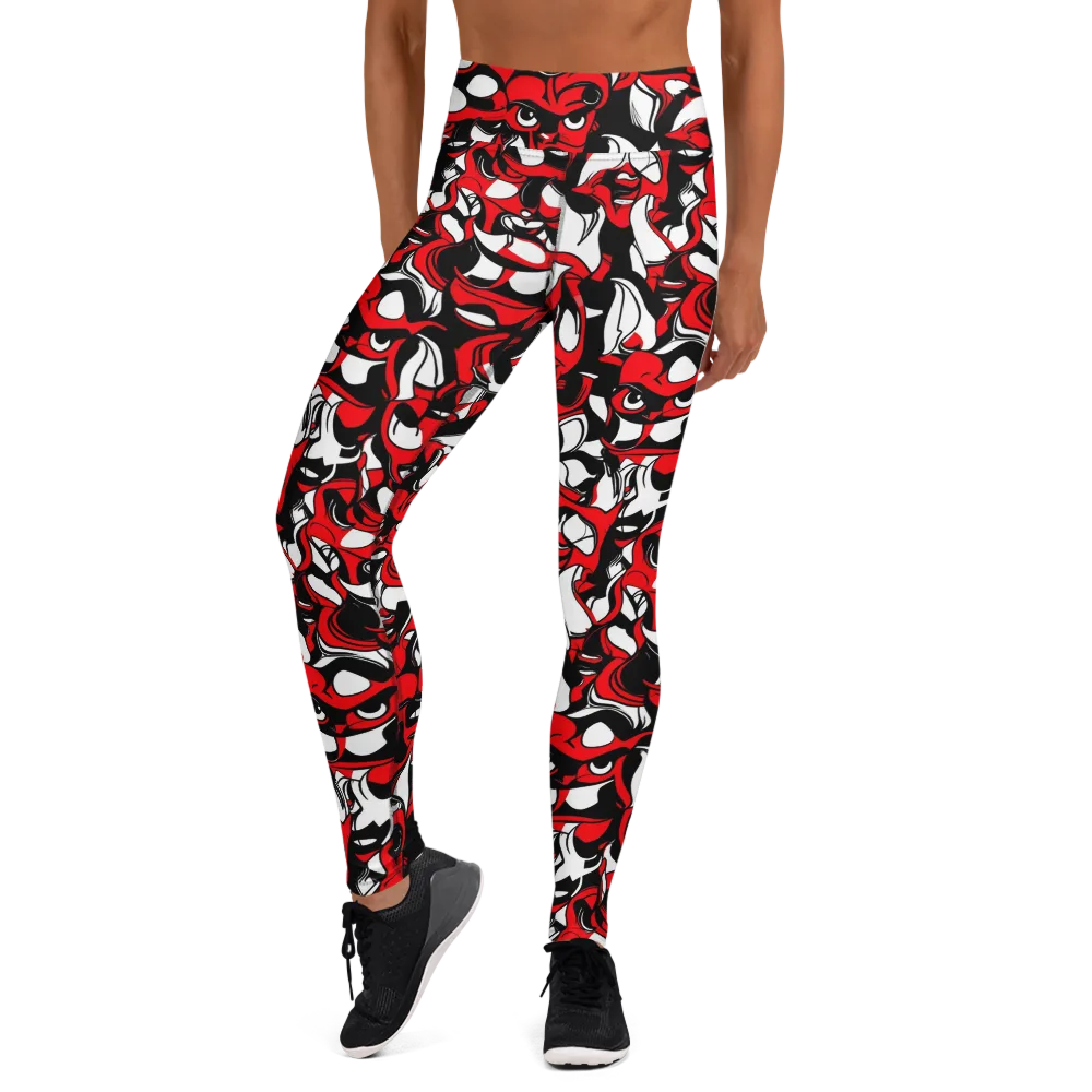 Devil's Doodle on Yoga Leggings — Front