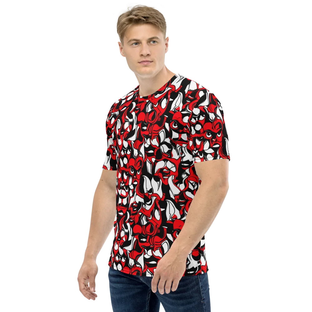 Devil's Doodle on Men's Crew Neck T-Shirt — Left