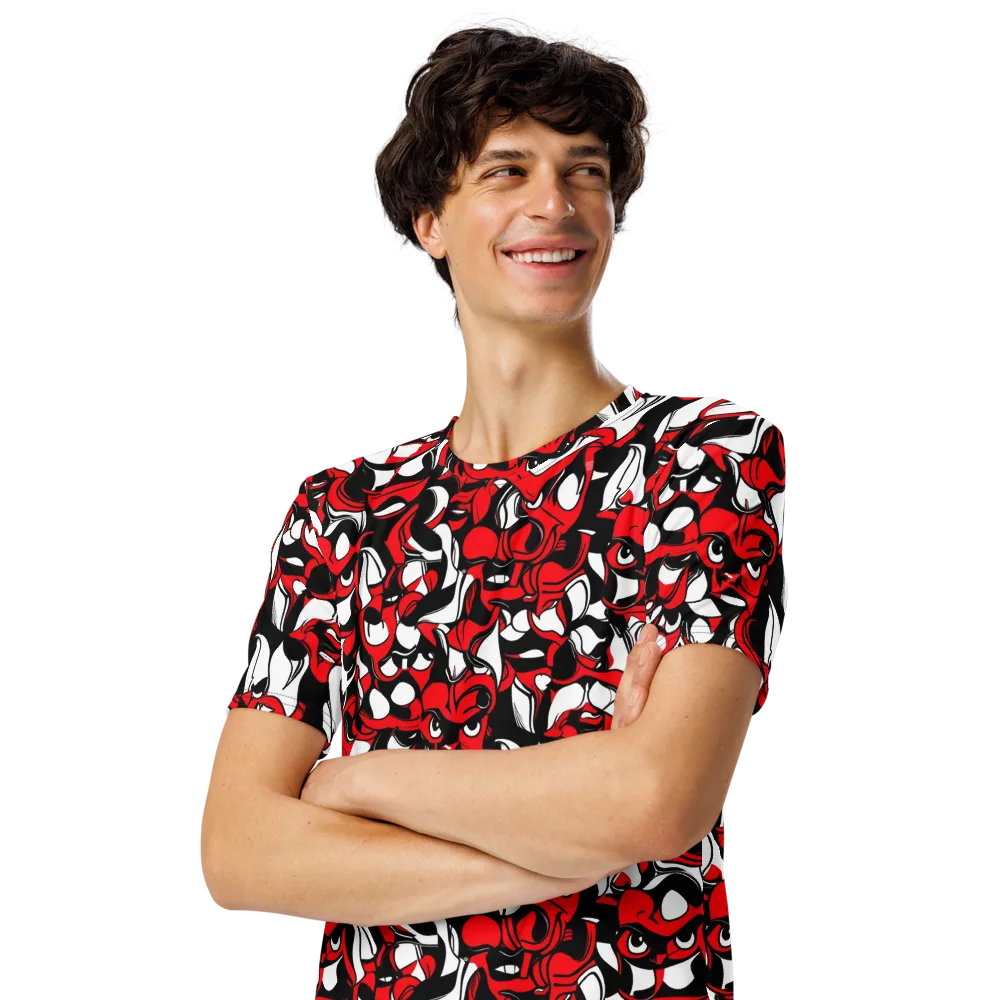 Devil's Doodle on Men's Crew Neck T-Shirt — Left Front