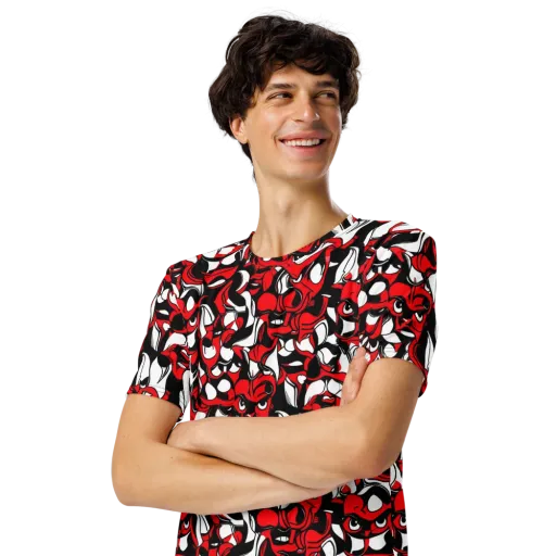 Devil's Doodle on a Men's Crew Neck T-Shirt