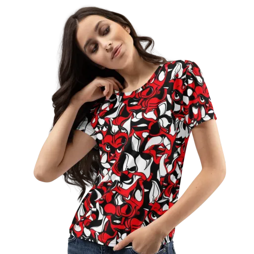 Devil's Doodle on a Women's Crew Neck T-Shirt