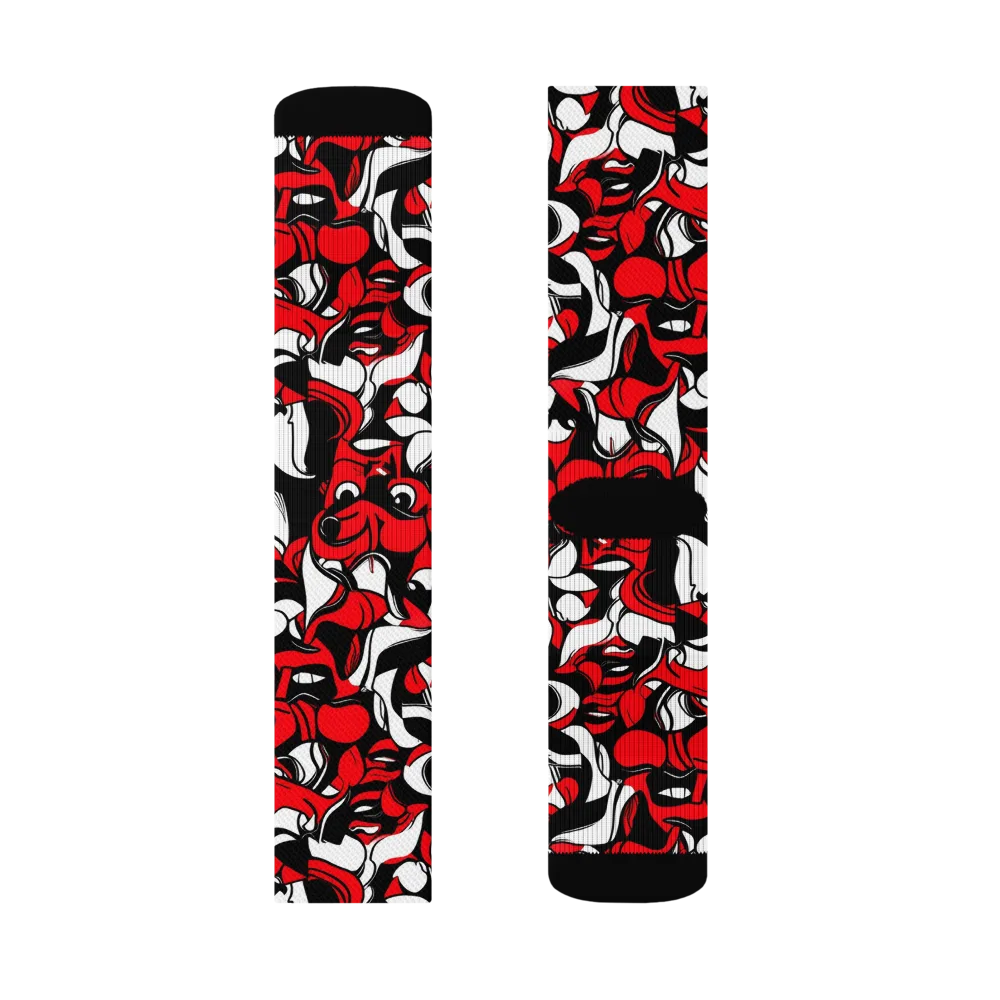 Devil's Doodle on Socks — Left Sock