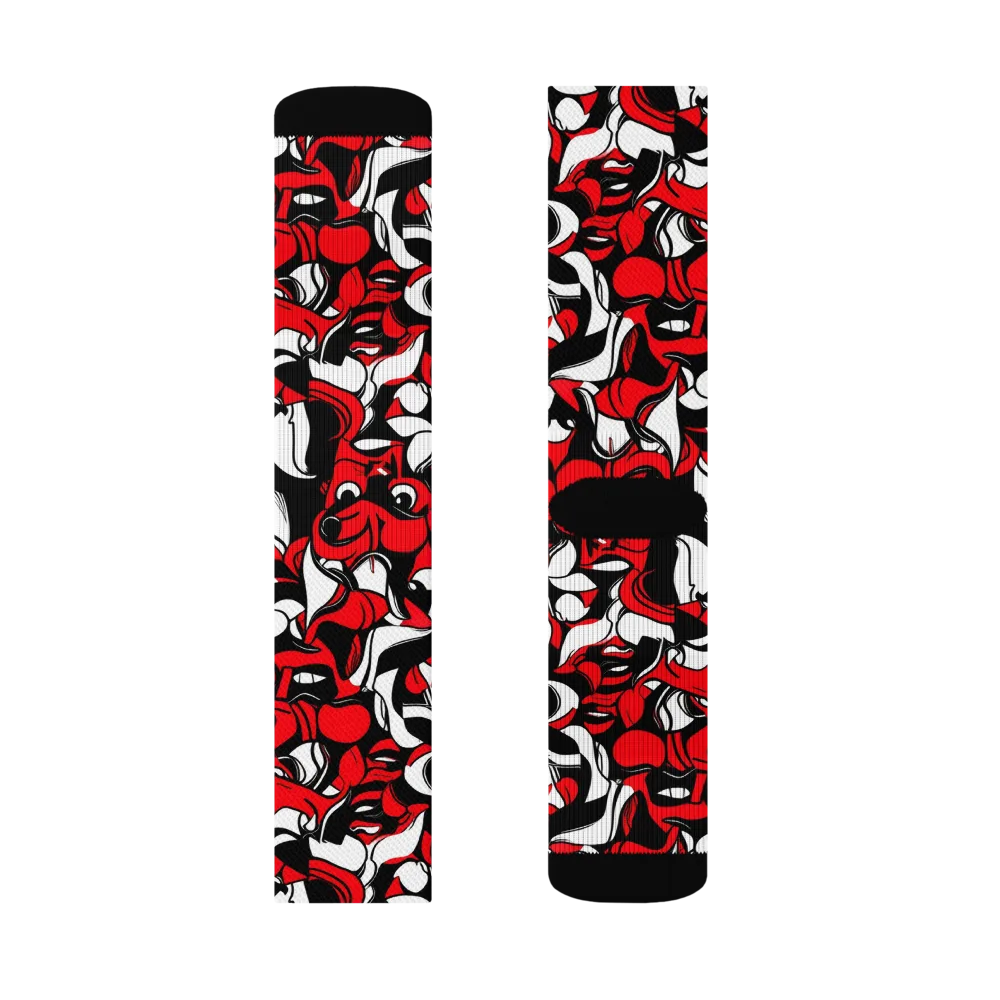 Devil's Doodle on Socks — Right Sock