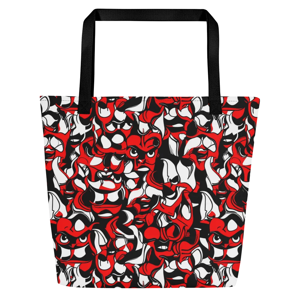 Devil's Doodle on Large Tote Bag W/ Pocket — Front