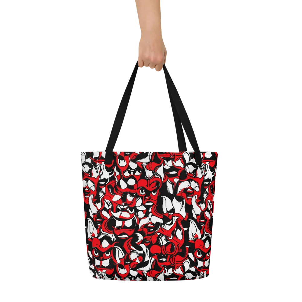 Devil's Doodle on Large Tote Bag W/ Pocket — Front
