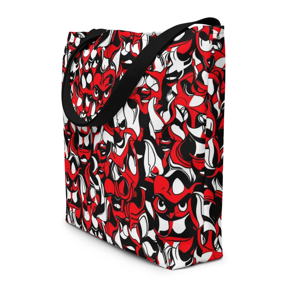 Devil's Doodle on Large Tote Bag W/ Pocket — Front