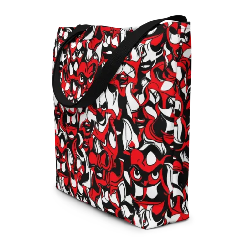 Devil's Doodle on a Large Tote Bag W/ Pocket
