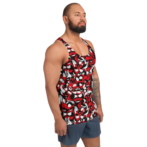 Devil's Doodle on a Men's Tank Top