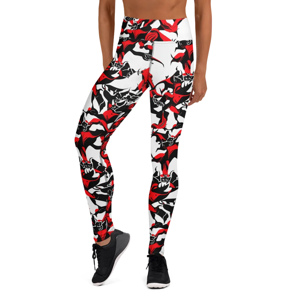 Redline Revelry on Yoga Leggings — Front