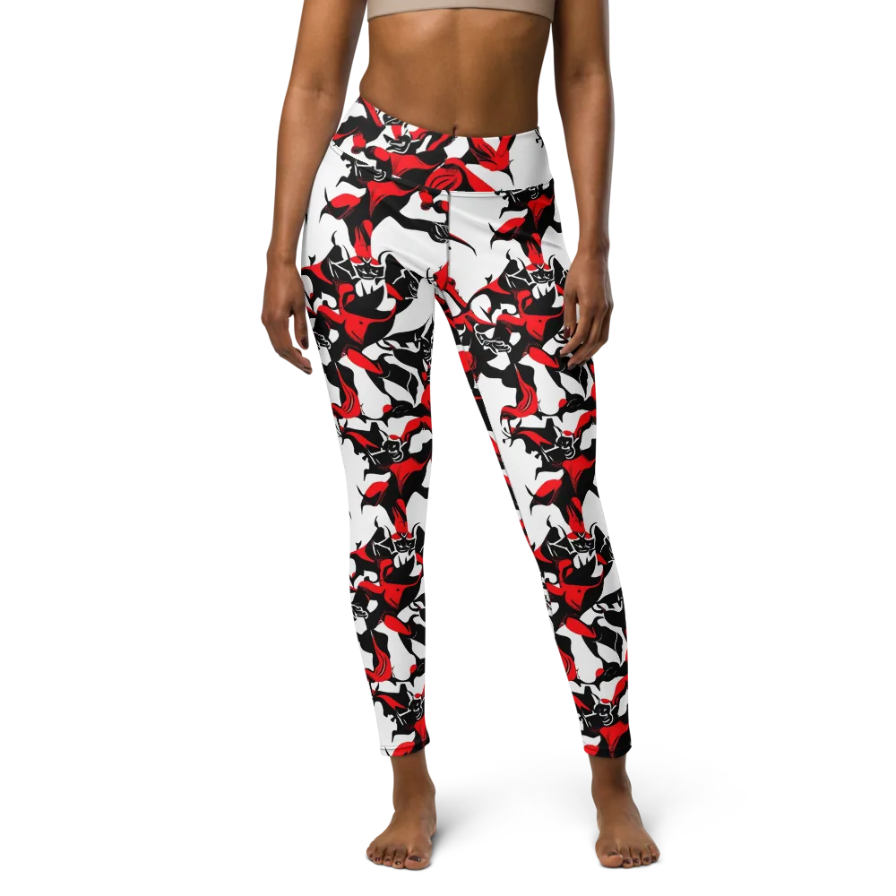 Redline Revelry on Yoga Leggings — Front