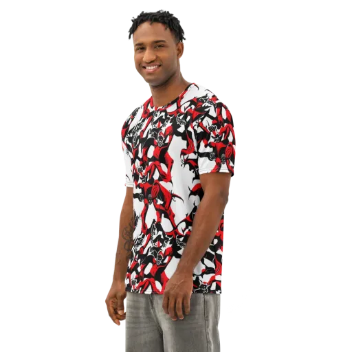 Redline Revelry on a Men's Cotton Crew Neck T-Shirt