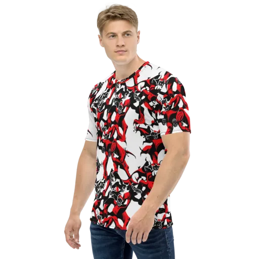Redline Revelry on a Men's Crew Neck T-Shirt