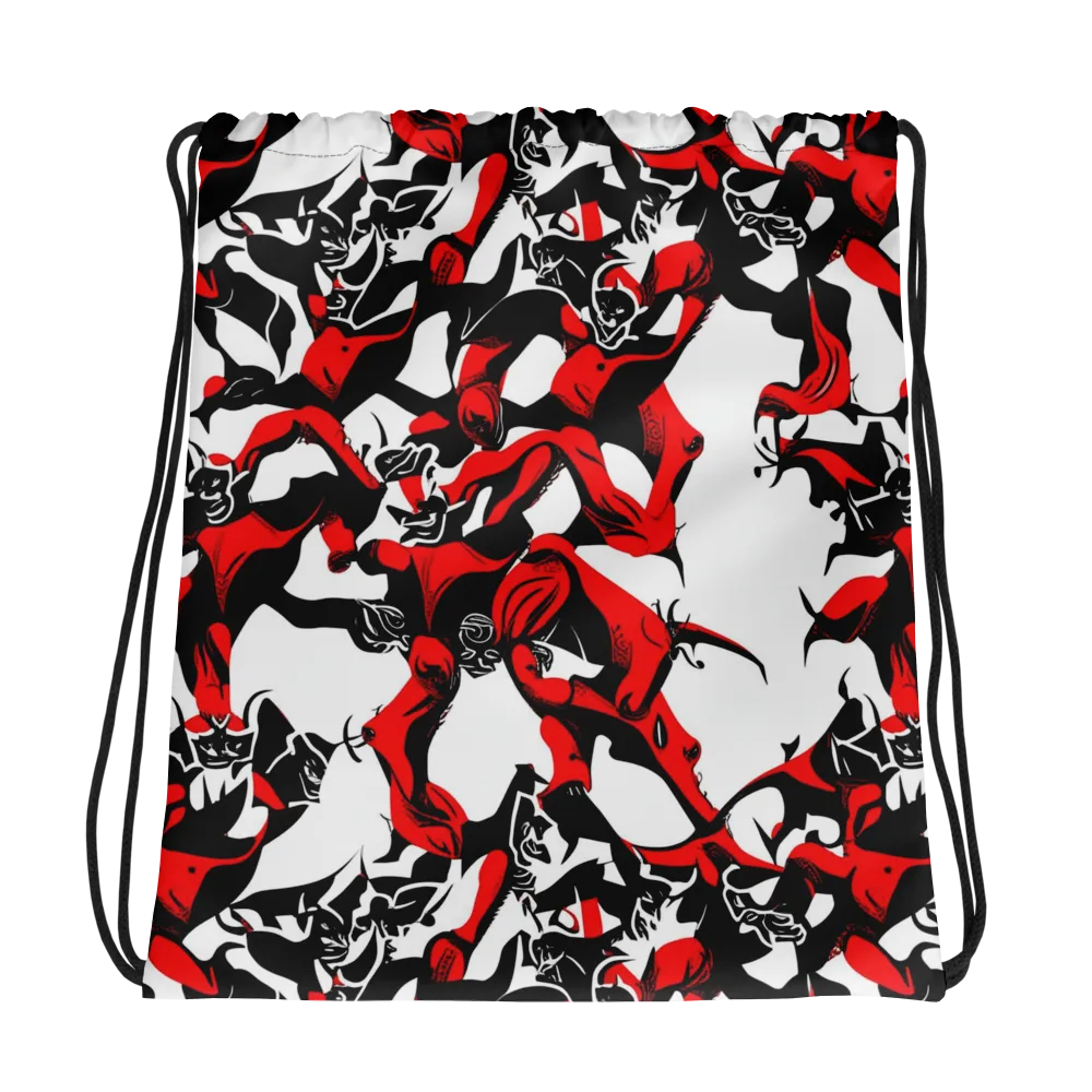 Redline Revelry on Drawstring Bag — Photo