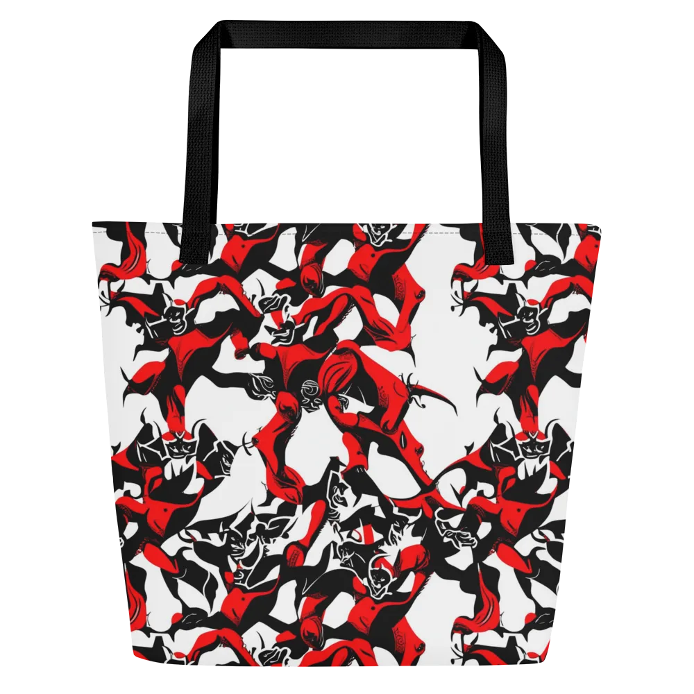 Redline Revelry on Large Tote Bag W/ Pocket — Front