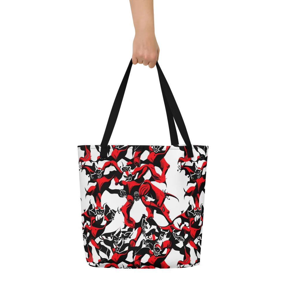 Redline Revelry on Large Tote Bag W/ Pocket — Front