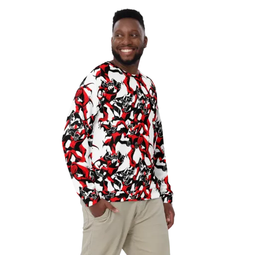 Redline Revelry on a Sweatshirt