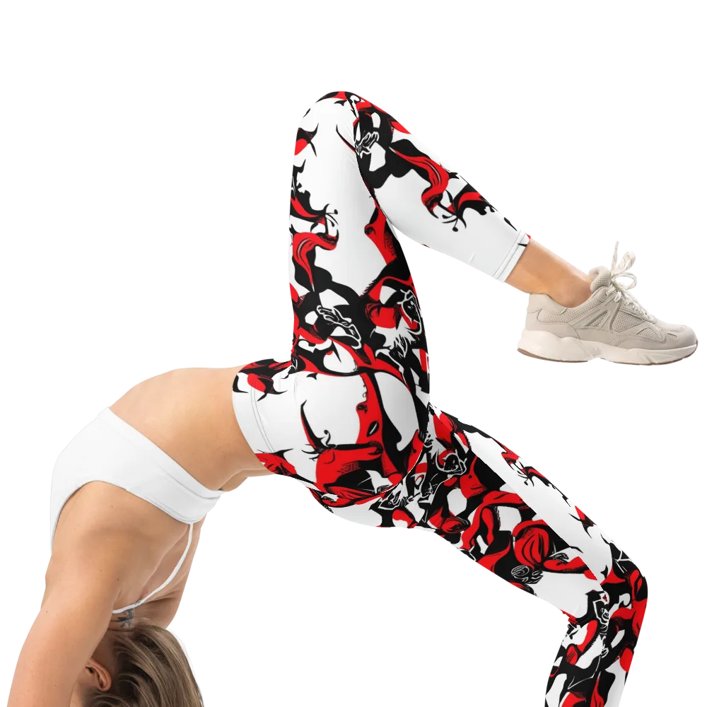 Redline Revelry on Leggings — Right