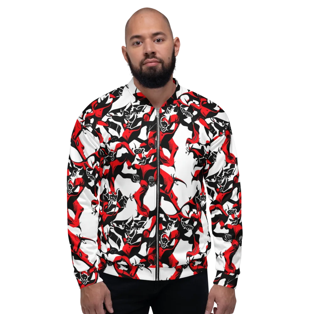 Redline Revelry on Bomber Jacket — Front