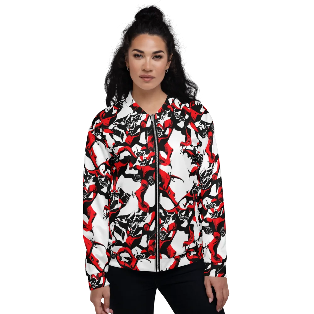 Redline Revelry on Bomber Jacket — Front