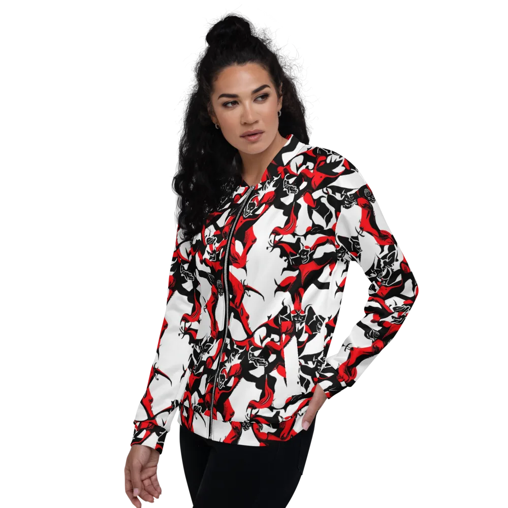 Redline Revelry on Bomber Jacket — Left