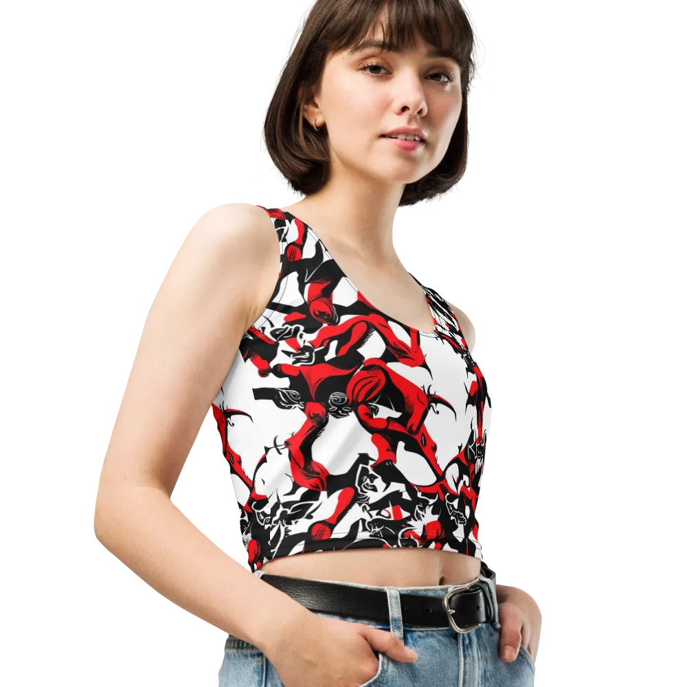 Redline Revelry on Crop Top — Right Front