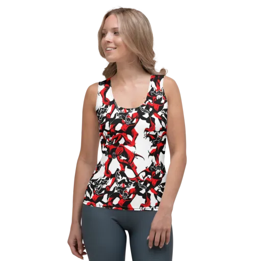 Redline Revelry on a Women's Tank Top