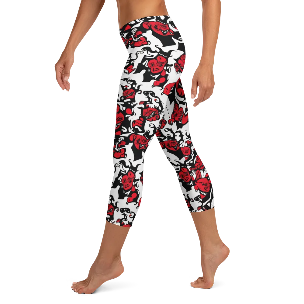 Devil’s Doodle on Capri Leggings — Left