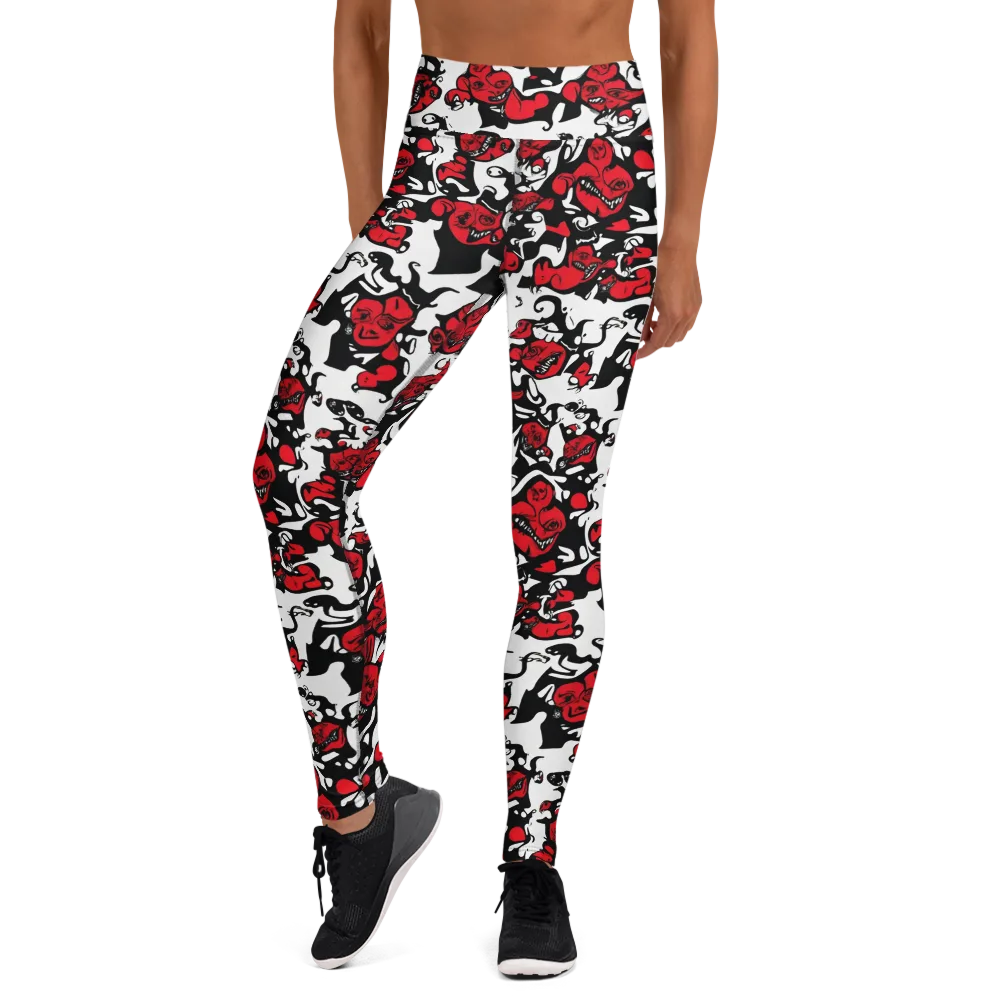 Devil’s Doodle on Yoga Leggings — Front