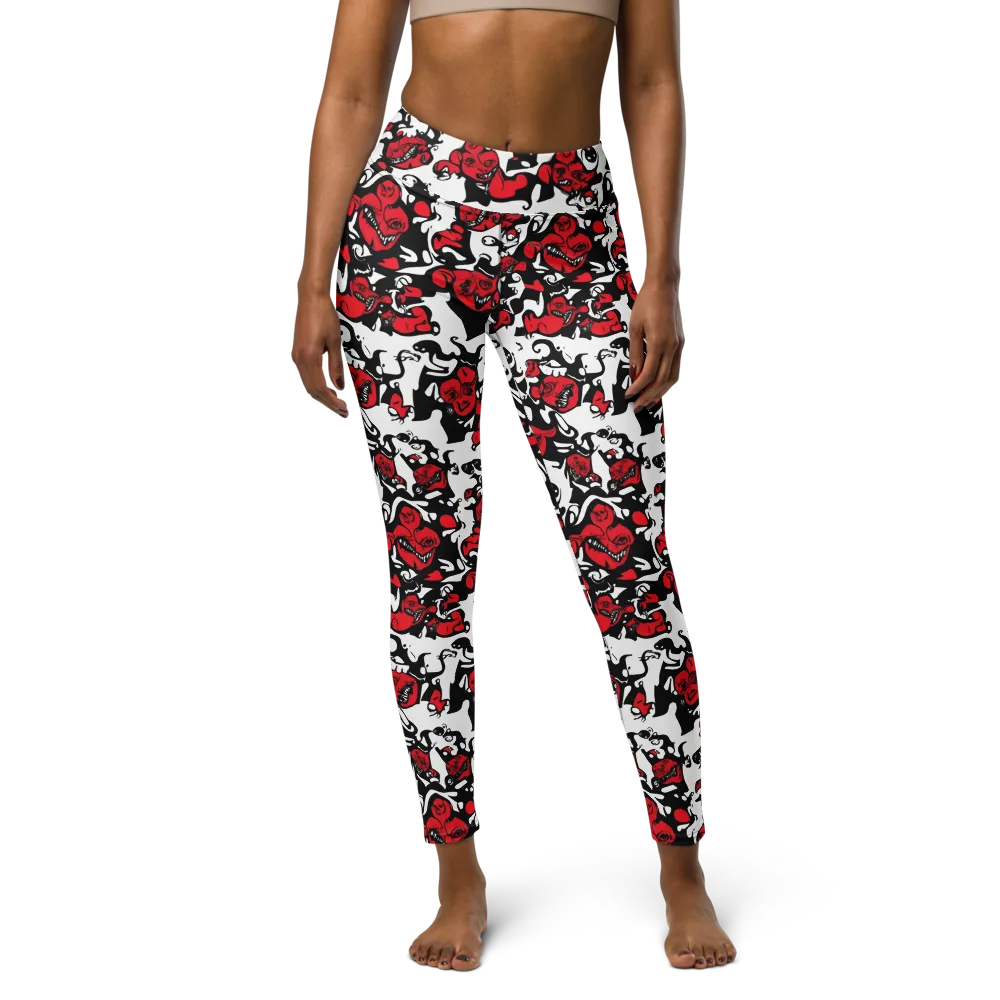 Devil’s Doodle on Yoga Leggings — Front