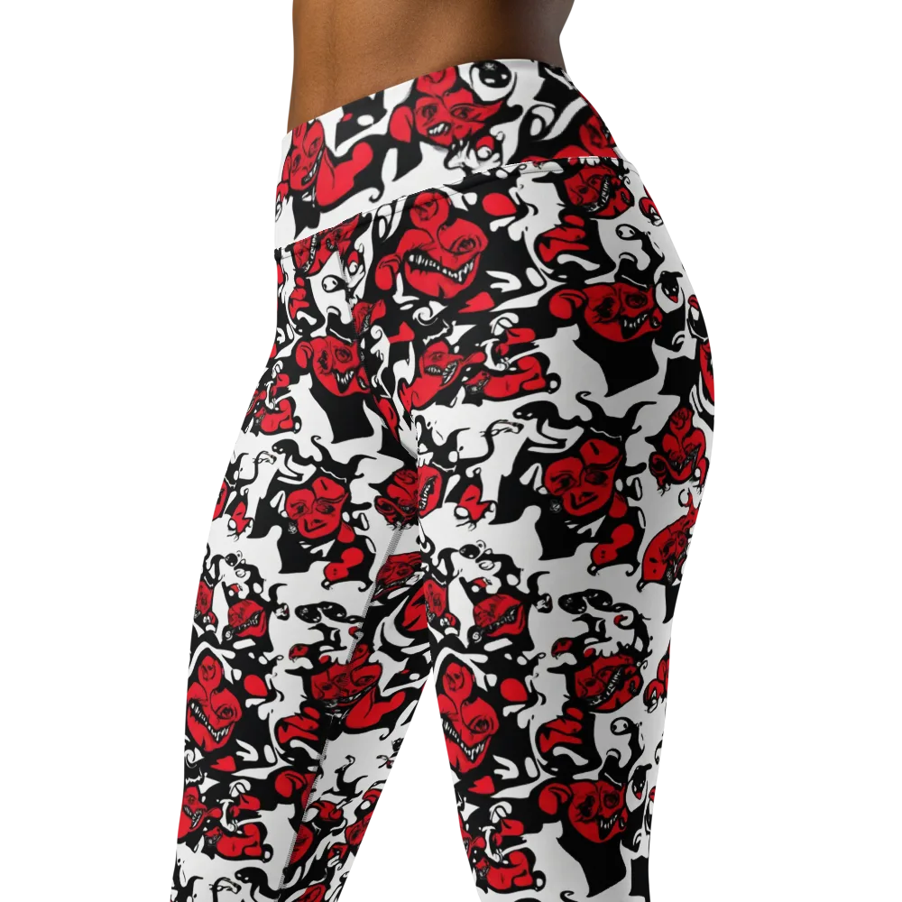 Devil’s Doodle on Yoga Leggings — Left Front