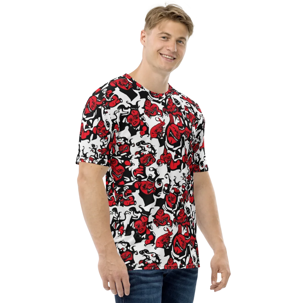 Devil’s Doodle on Men's Crew Neck T-Shirt — Right